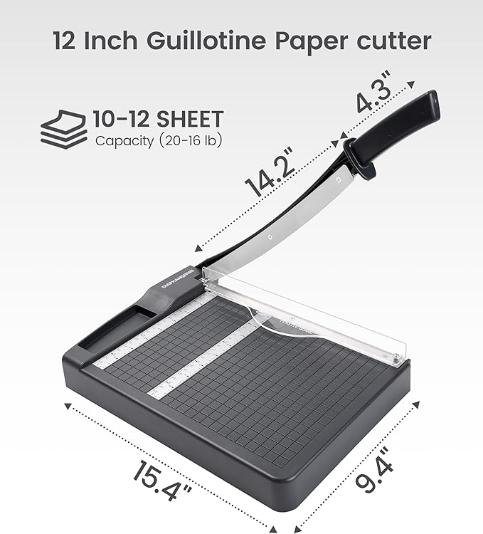 Paper Cutter, Paper Trimmer12" Cutting Length Heavy Duty Guillotine Paper Slicer — view 4