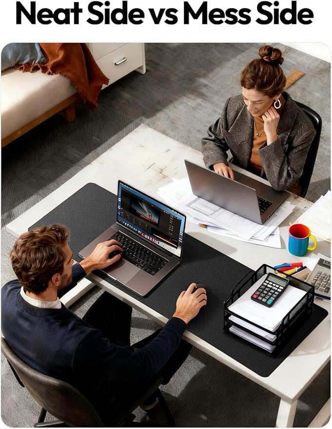 YSAGi Leather Desk Protector, Office Mat, Large Mouse Mat, Non-Slip PU Leather — view 6