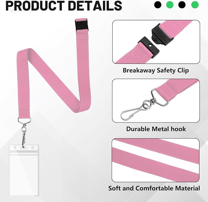 24-Pack Pink Breakaway Lanyards — view 4