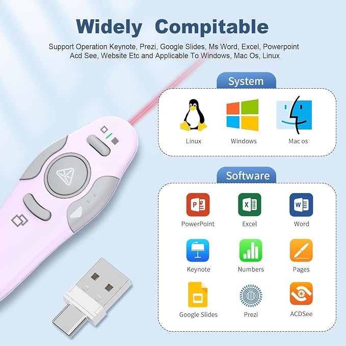 QUI Presentation Clicker Wireless Presenter Remote Clicker — view 6