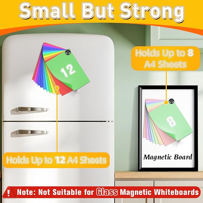 VNDUEEY 24Pcs Black Fridge Magnet Refrigerator Magnets, Magnets — view 5