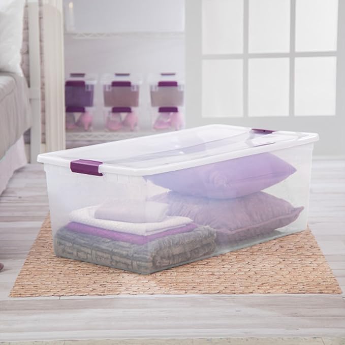 Sterilite 4-Pack 110 Quart ClearView Latch Box, Stackable Organizer Bins — view 4