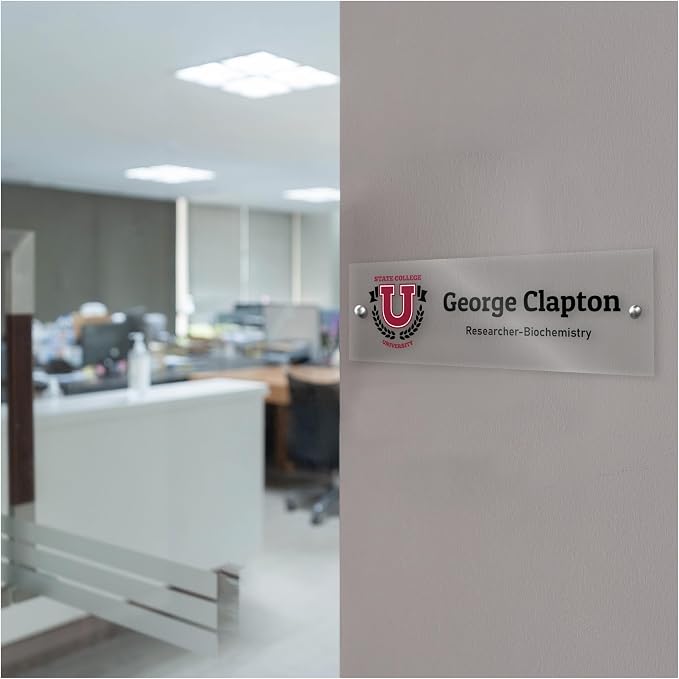 Custom Door Name Plate with Business Logo — view 6