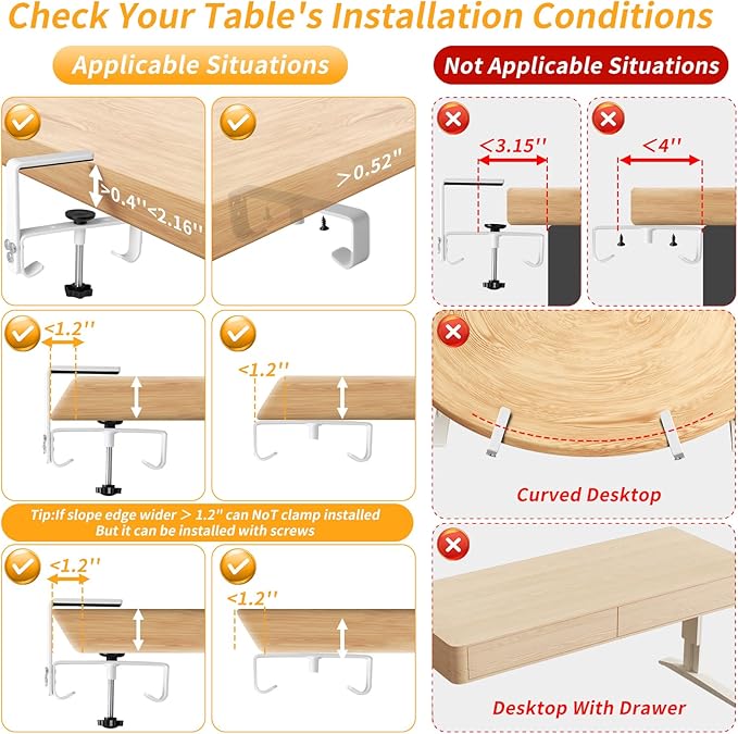 SUREUP9 No Drill Under Desk Cable Management Tray, Fabric Cable Management — view 6