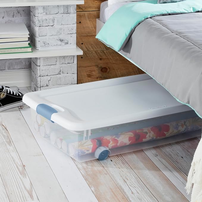Sterilite 4-Pack Latching Box, Under Bed Storage Bins — view 5