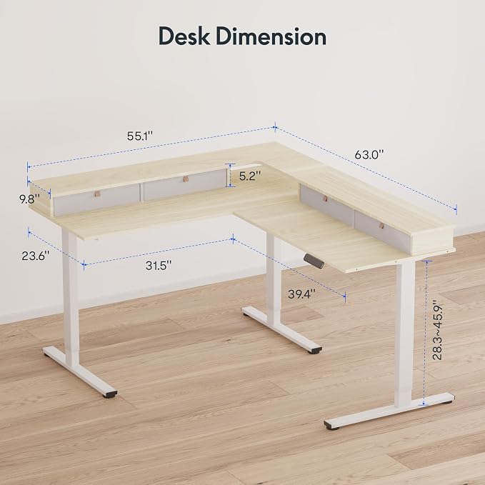 FLEXISPOT 63" L Shaped Standing Desk — view 3