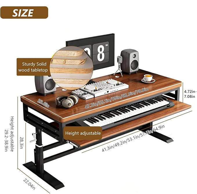 GRIPITHPY Modern Music Studio Desk Workstation — view 2