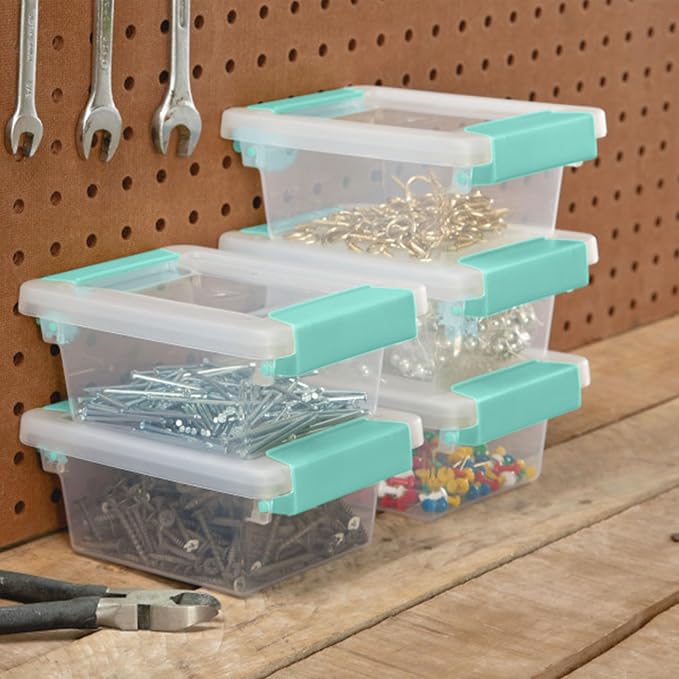 Sterilite 12-Pack Clip Box, Stackable Clear Plastic Bins — view 6
