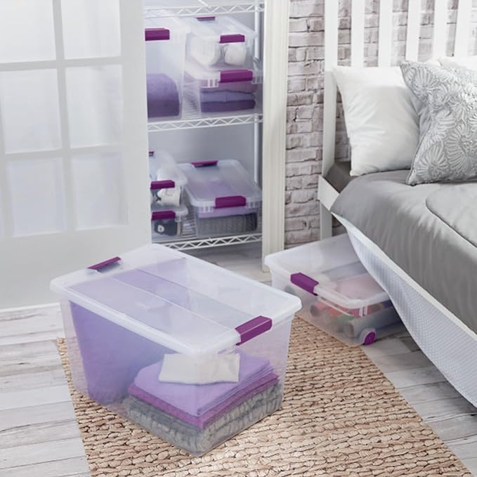 Sterilite 24-Pack 66 Quart ClearView Latch Box, Stackable Organizer Bins — view 5