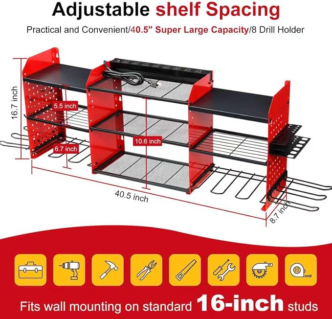 Large Power Tool Organizer Wall Mount — view 4