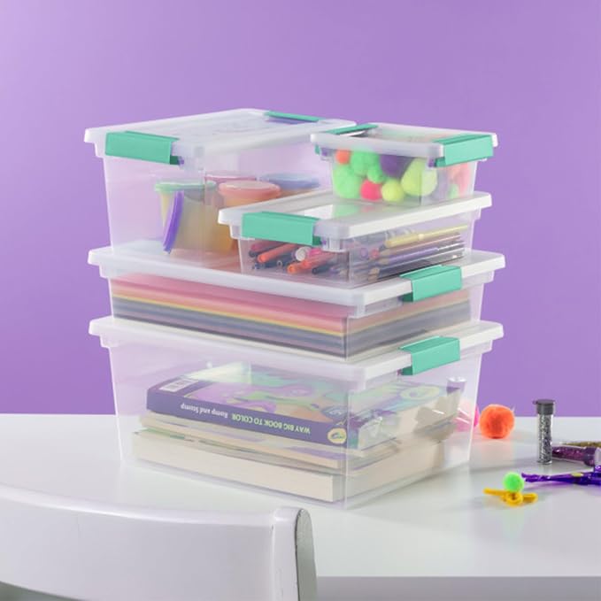 Sterilite 12-Pack Clip Box, Stackable Clear Plastic Bins — view 7