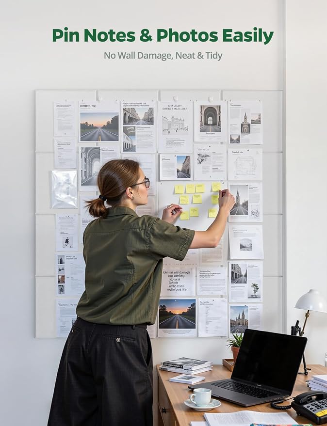 Large Bulletin Board 48" x 36", 12 Pack White Cork Boards — view 2