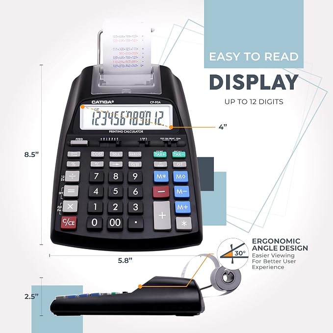 CATIGA New & Upgraded 2025 Printing Calculator Adding Machine 10 Key, Desktop — view 6