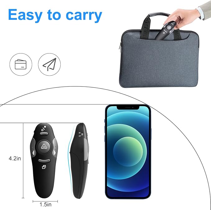 Wireless Presentation Clicker for PowerPoint Presentations, USB Dongle — view 3