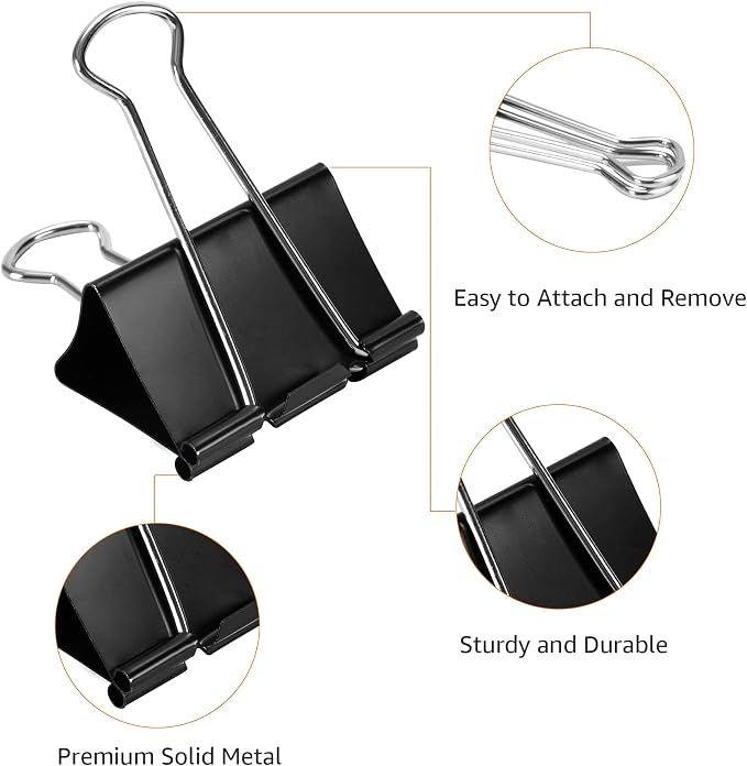 Amazon Basics Sturdy Binder Clips — view 3