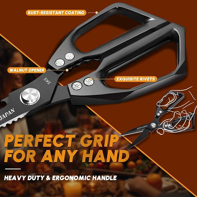 HUUSK Kitchen Scissors Set Black — view 4