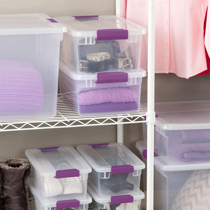 Sterilite 24-Pack ClearView Latch Box, Stackable Storage Organizer Bins — view 8
