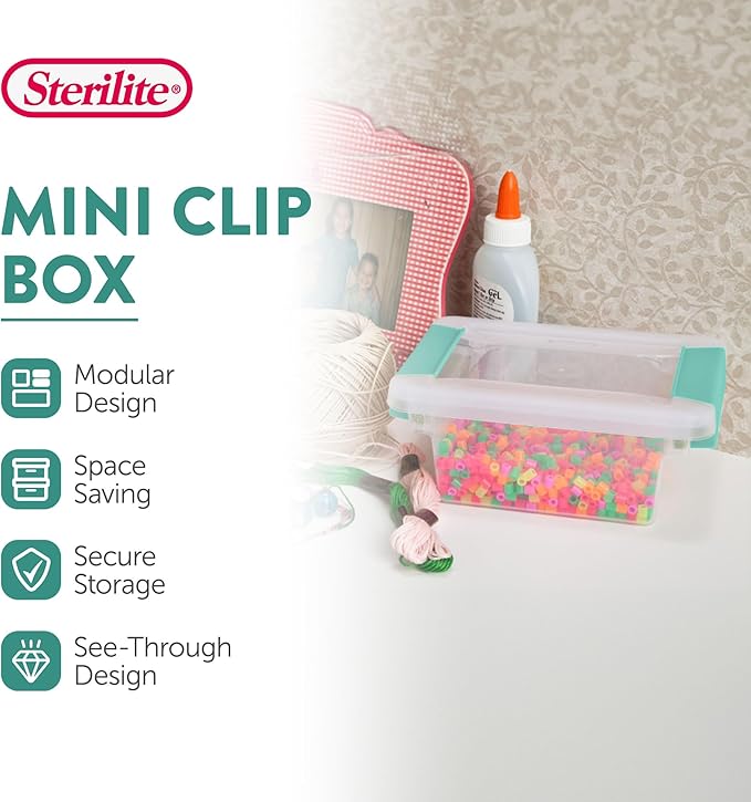 Sterilite 12-Pack Clip Box, Stackable Clear Plastic Bins — view 2