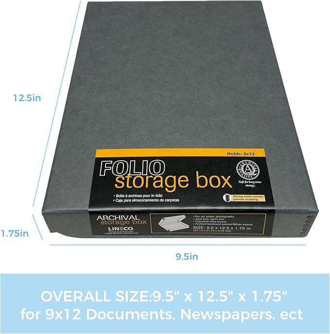 Lineco Folio Storage Box, Clamshell Design — view 2