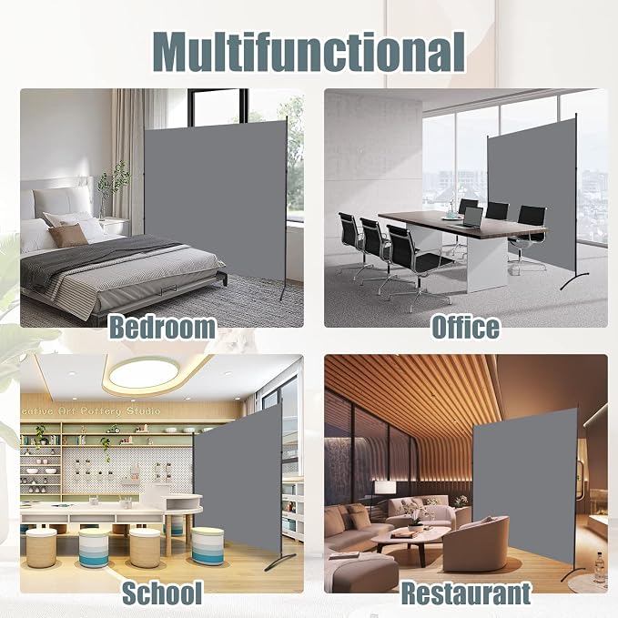 Room Divider Single Panel Privacy Screen, Thickened Fabric 6FT Room Divider — view 6