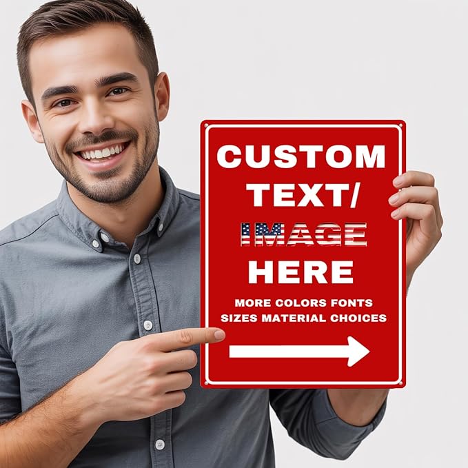 Custom Sign Left or Right Arrow, Glow in the Dark/Reflective Option, Customize — view 2