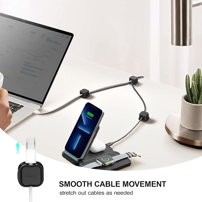 24 Pack Magnetic Cable Clip Organizer Cord Holder, Picozon Adhesive Cable — view 3