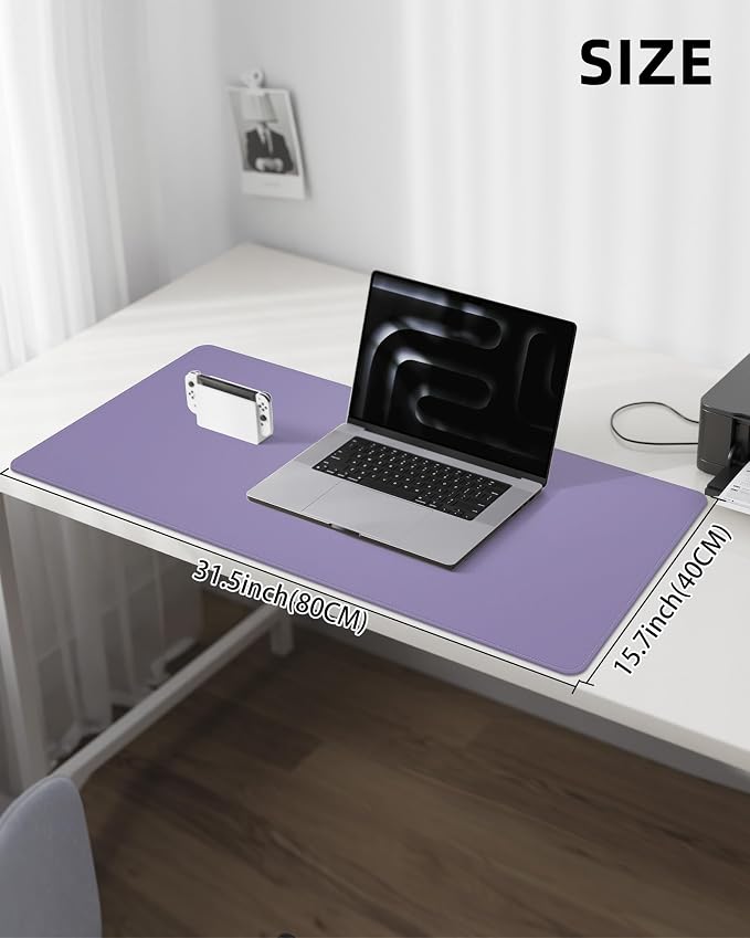 Leather Desk Pad Protector, Office Desk Mat, Non-Slip PU Leather Desk Blotter — view 5