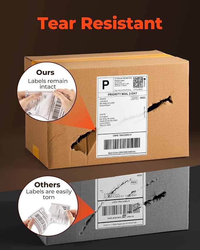 MUNBYN 4"x6" Direct Thermal Shipping Labels, Durable Waterproof, Scratch-Proof — view 5