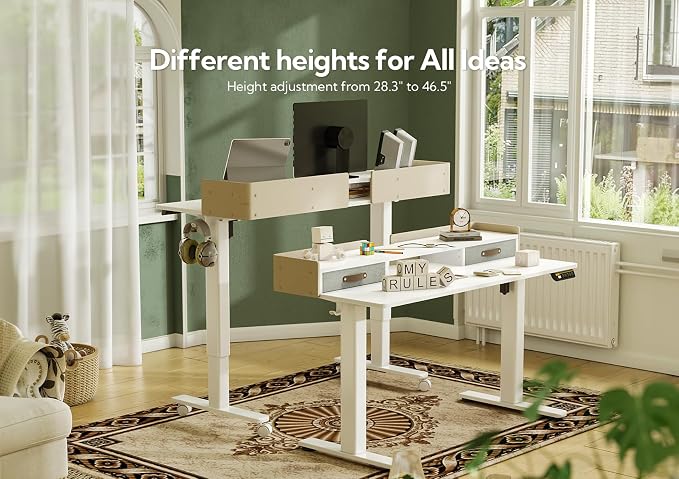Claiks Standing Desk with Drawers, Adjustable Stand Up Electric Small Standing — view 5