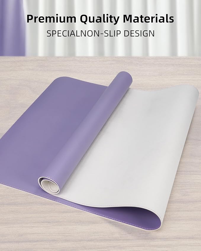 Leather Desk Pad Protector, Office Desk Mat, Non-Slip PU Leather Desk Blotter — view 2