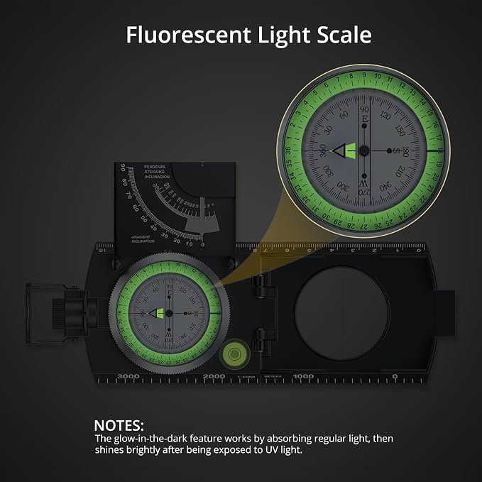 Anbte Compass Hiking Survival, IP65 Waterproof Metal Compass — view 3