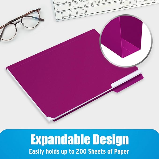 36 Pack Plastic File Folders Colored — view 5