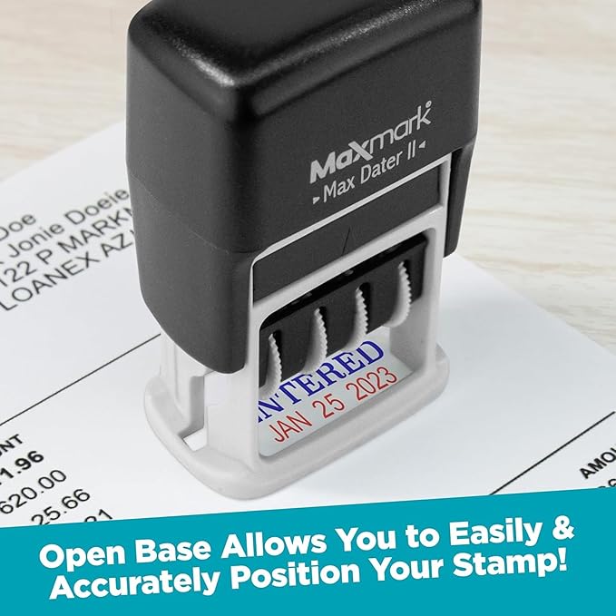 MaxMark Self-Inking Rubber Date Office Stamp — view 5