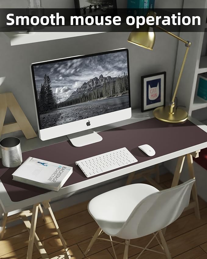 Leather Desk Pad Protector, Mouse Pad, Non-Slip PU Leather Desk Blotter — view 5