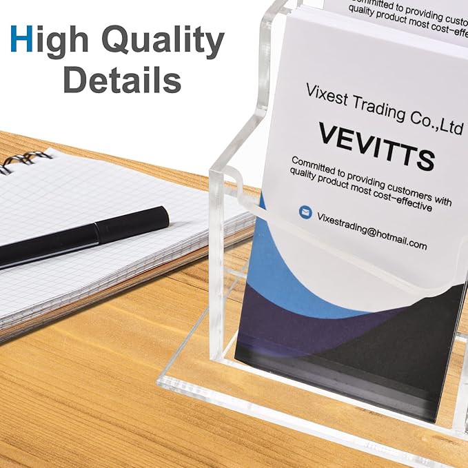 Vevitts Vertical Business Card Holder, Acrylic Business Card Display, Home & — view 6