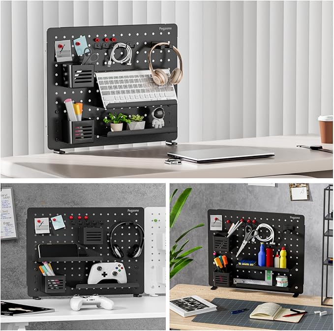PEGZONE Clamp-on Desk Pegboard, Desk Organizer — view 3