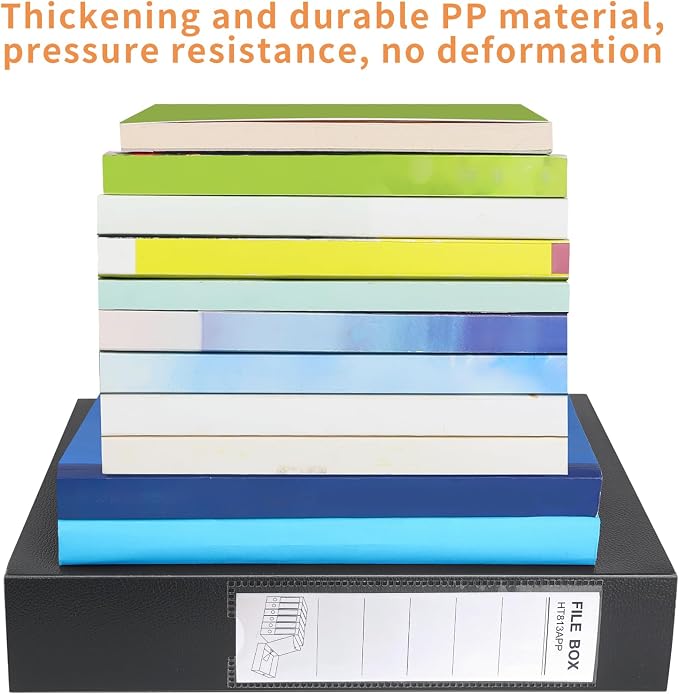 HUA JIE 2 Pack A4 Storage File Boxes Archives Case, 65mm Spine, Box File — view 7