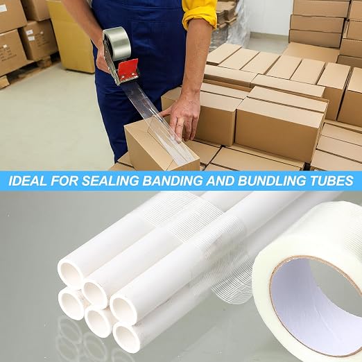 Treela 30 Rolls Strapping Tape 2 Inch X 60 Yards 5.5 Mil Fiberglass Filament — view 6