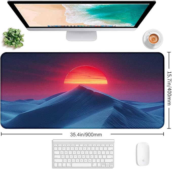 Mountain Peak Beautiful Scenery Game XXL Mouse Pad, Sunset Hill Extended — view 2