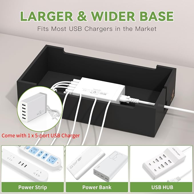 Pezin & Hulin Multi Charger Station Organizer, 5-Port USB Charger Dock — view 5