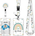 Green Rainbow Badge Holder Retractable Lanyard, Lanyards