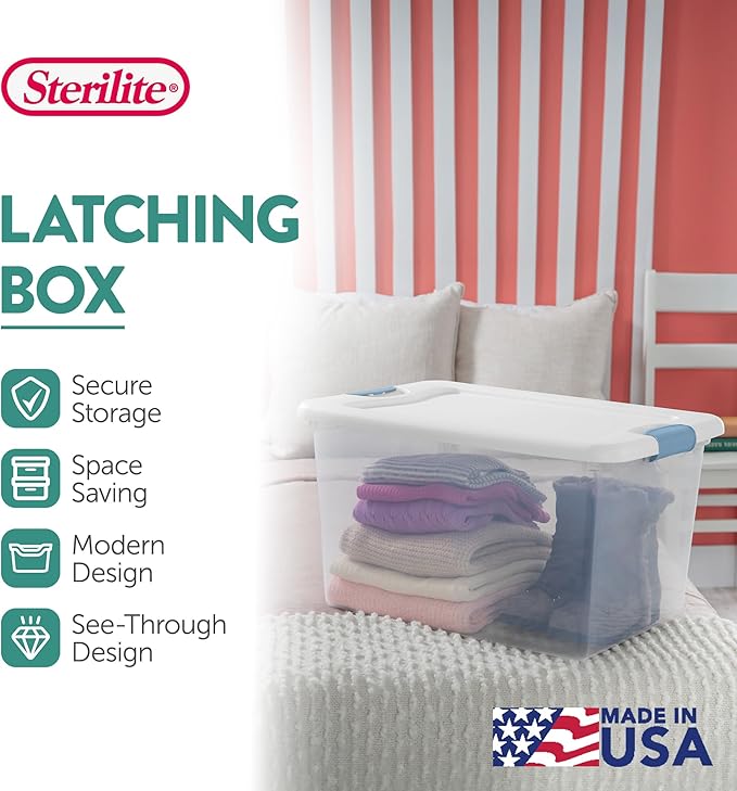 Sterilite 18-Pack Latching Box, Under Bed Storage Bins — view 3