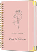Undated Weekly Planner with Metal Corner Hardcover Notebook, A5 Size Journal