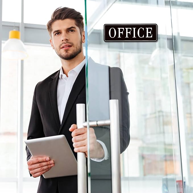 The Office Door Sign for Home and Business，Self-Adhesive Waterproof and — view 6