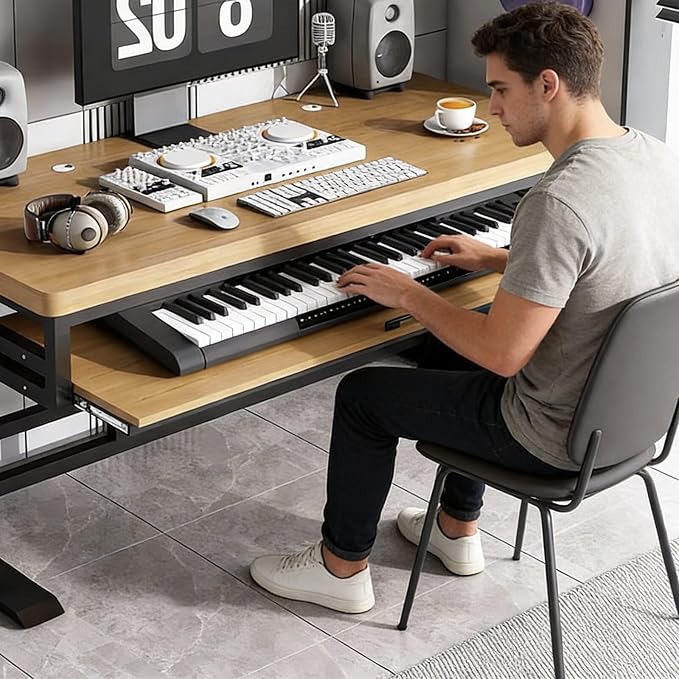 GRIPITHPY Modern Music Studio Desk Workstation — view 4