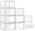 7 code Large Clear Shoe Boxes Organizer【Thicker Material】 Stronger Shoe Box