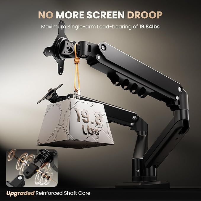 SIAGO Dual Monitor Stand, 15 to 32 Inch Monitor Arm, Adjustable Monitors Mount — view 2