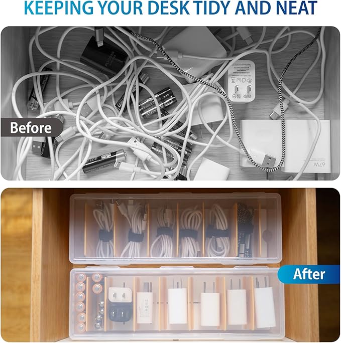 Fzooua 2 Pack Cable Organizer Storage Box — view 5
