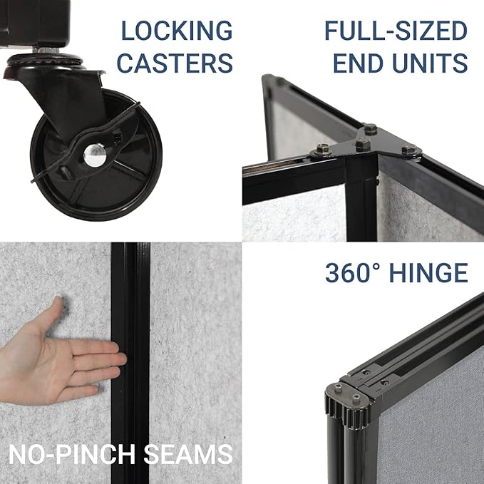 Versare Room Divider 360 Portable Wall Partition | Folding Panels | Large — view 4