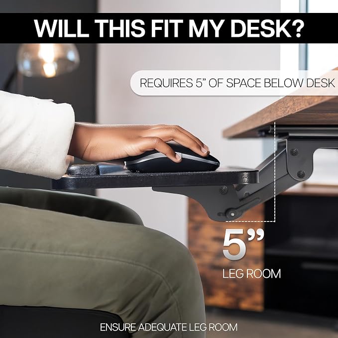 VIVO Adjustable Computer Keyboard & Mouse Platform Tray Ergonomic Under Table — view 6